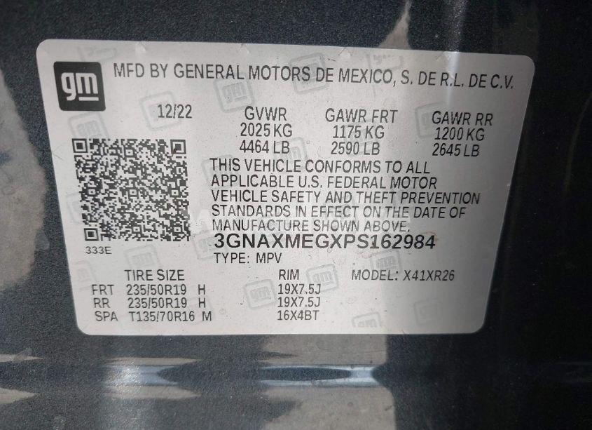 Photo 9 of 2023 Chevrolet Equinox FWD RS (VIN 3GNAXMEGXPS162984)