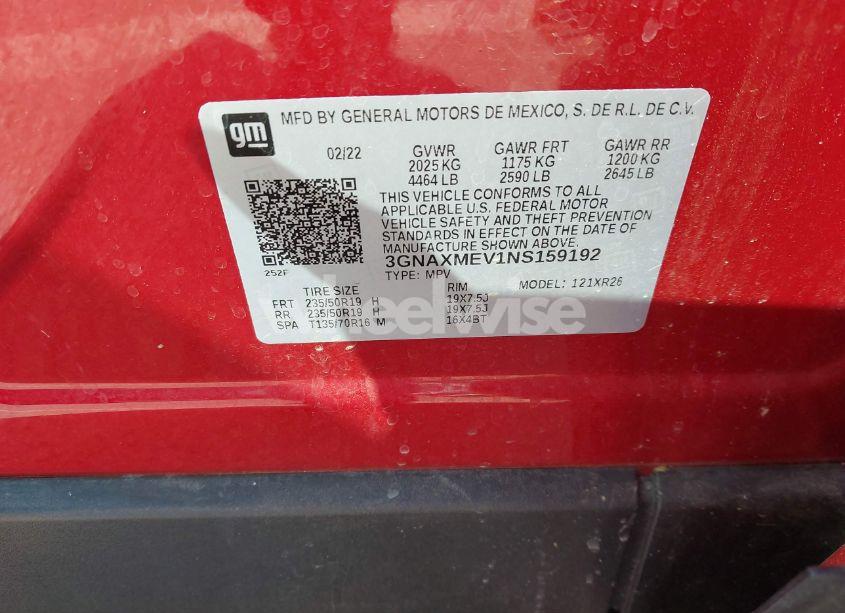 Photo 9 of 2022 Chevrolet Equinox FWD RS (VIN 3GNAXMEV1NS159192)