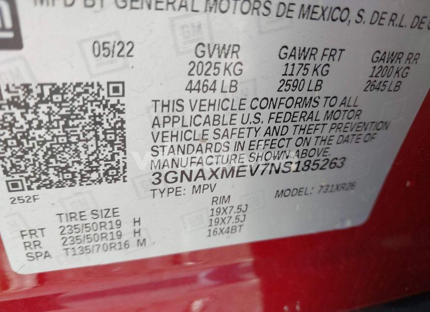 Photo 9 of 2022 Chevrolet Equinox FWD RS (VIN 3GNAXMEV7NS185263)