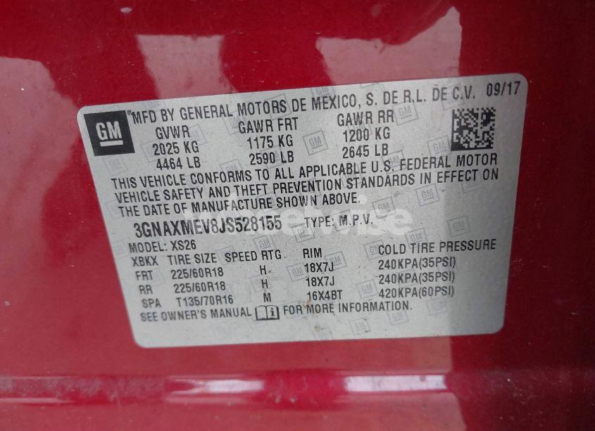 Photo 9 of 2018 Chevrolet Equinox PREMIER (VIN 3GNAXMEV8JS528155)