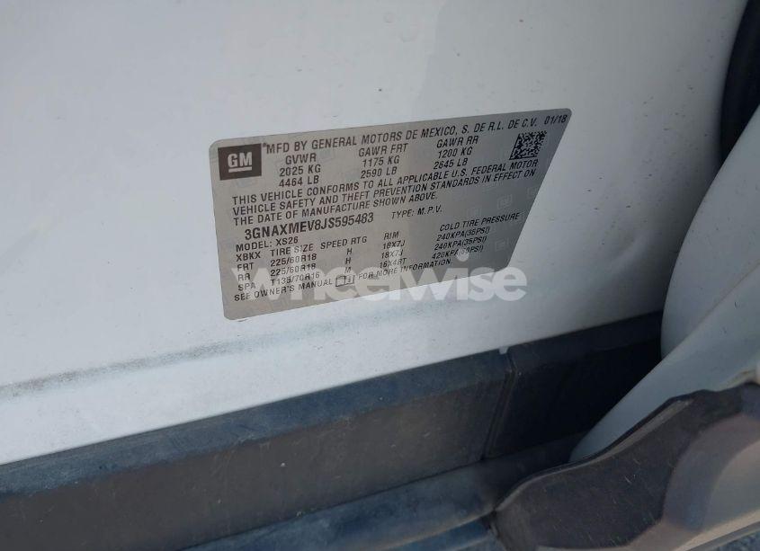 Photo 9 of 2018 Chevrolet Equinox PREMIER (VIN 3GNAXMEV8JS595483)