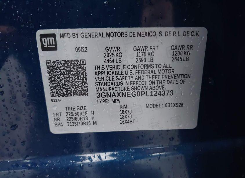 Photo 9 of 2023 Chevrolet Equinox FWD PREMIER (VIN 3GNAXNEG0PL124373)