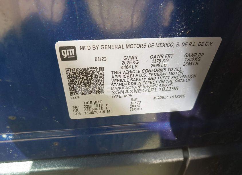 Photo 9 of 2023 Chevrolet Equinox FWD PREMIER (VIN 3GNAXNEG1PL181195)