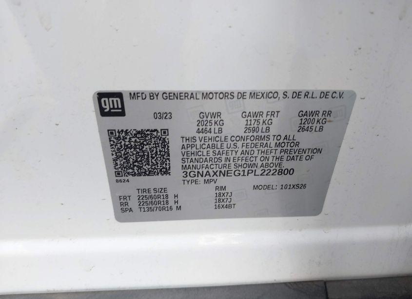 Photo 9 of 2023 Chevrolet Equinox FWD PREMIER (VIN 3GNAXNEG1PL222800)