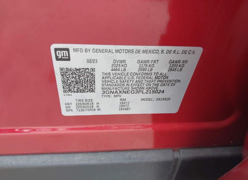 Photo 9 of 2023 Chevrolet Equinox FWD PREMIER (VIN 3GNAXNEG3PL215024)