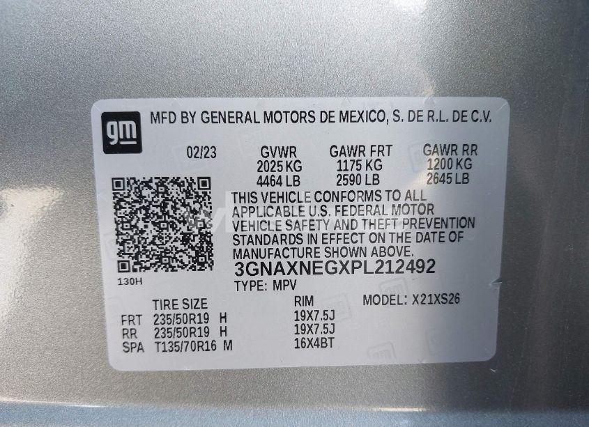 Photo 9 of 2023 Chevrolet Equinox FWD PREMIER (VIN 3GNAXNEGXPL212492)