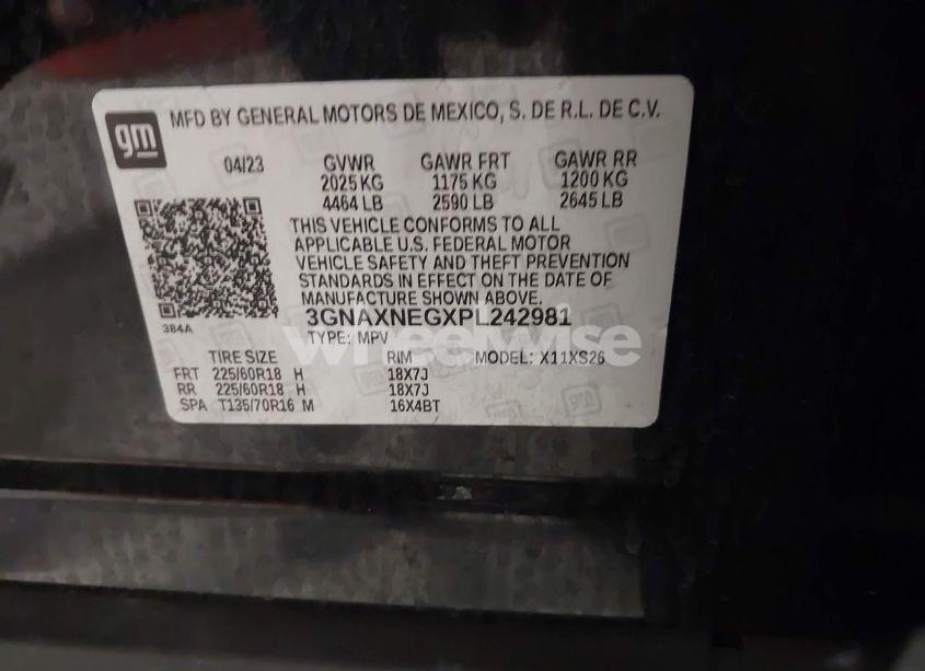 Photo 9 of 2023 Chevrolet Equinox FWD PREMIER (VIN 3GNAXNEGXPL242981)