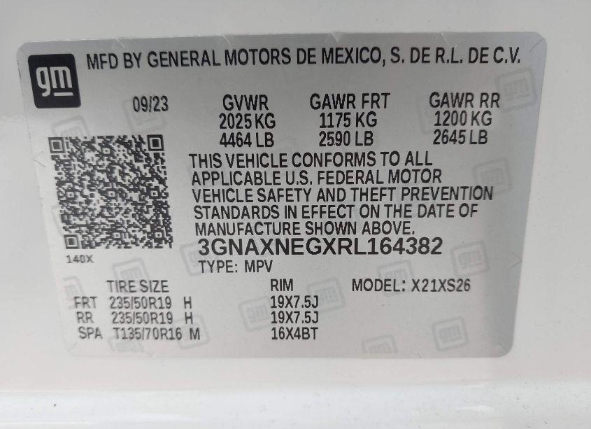 Photo 9 of 2024 Chevrolet Equinox FWD PREMIER (VIN 3GNAXNEGXRL164382)
