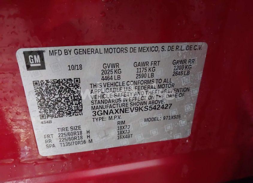 Photo 9 of 2019 Chevrolet Equinox PREMIER (VIN 3GNAXNEV9KS542427)