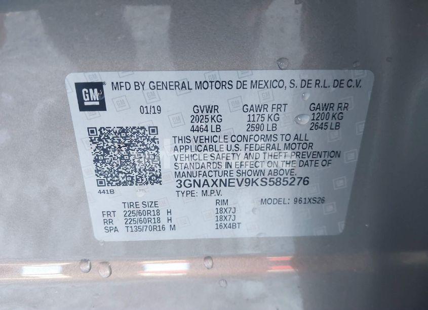 Photo 9 of 2019 Chevrolet Equinox PREMIER (VIN 3GNAXNEV9KS585276)