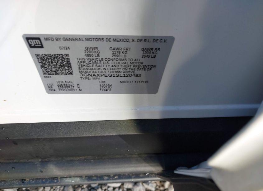 Photo 9 of 2025 Chevrolet Equinox AWD LT (VIN 3GNAXPEG1SL120482)