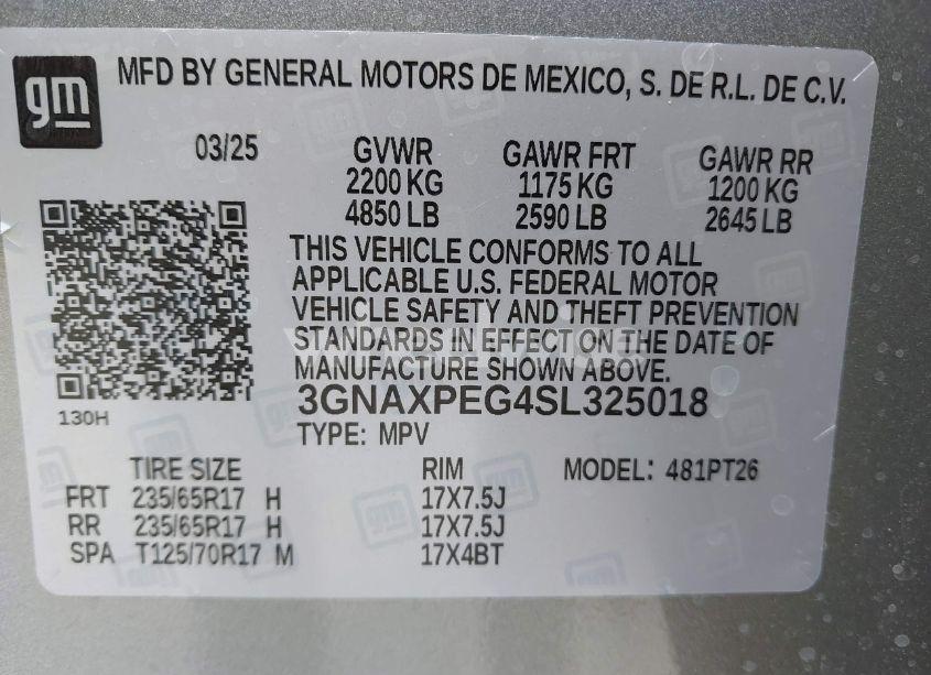 Photo 9 of 2025 Chevrolet Equinox AWD LT (VIN 3GNAXPEG4SL325018)