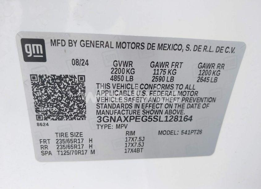 Photo 9 of 2025 Chevrolet Equinox AWD LT (VIN 3GNAXPEG5SL128164)