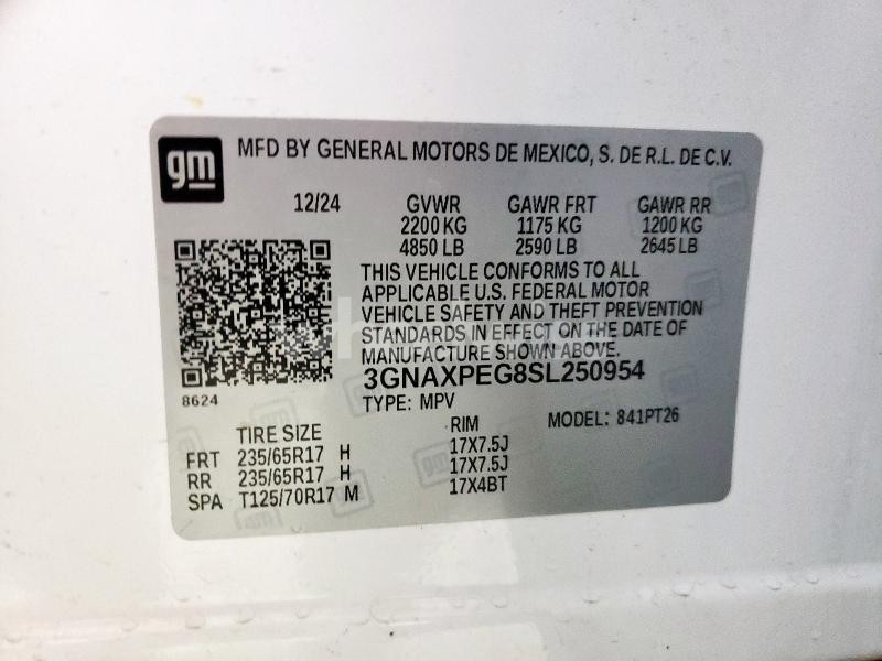 Photo 8 of 2025 CHEVROLET EQUINOX LT (VIN 3GNAXPEG8SL250954)