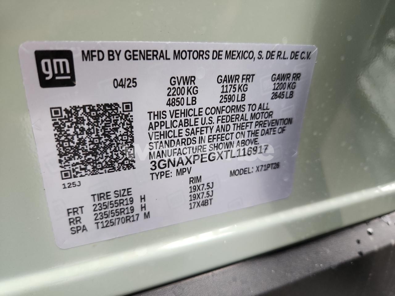 Photo 12 of 2026 CHEVROLET EQUINOX LT (VIN 3GNAXPEGXTL116917)