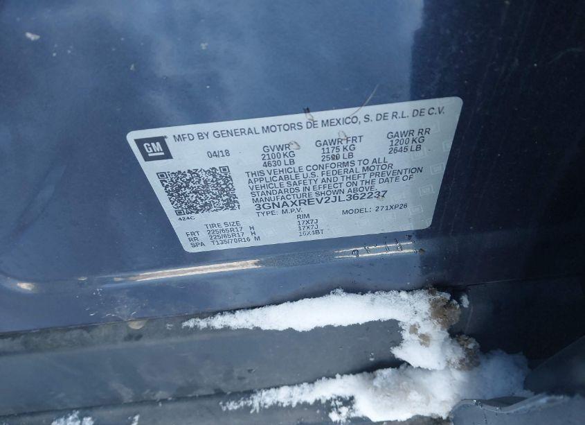 Photo 9 of 2018 Chevrolet Equinox LS (VIN 3GNAXREV2JL362237)