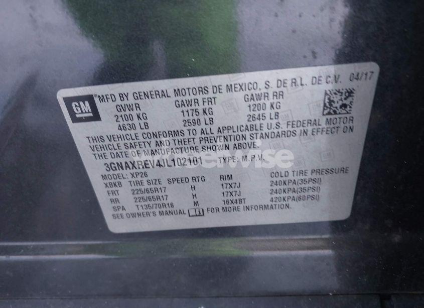 Photo 9 of 2018 Chevrolet Equinox LS (VIN 3GNAXREV4JL102101)