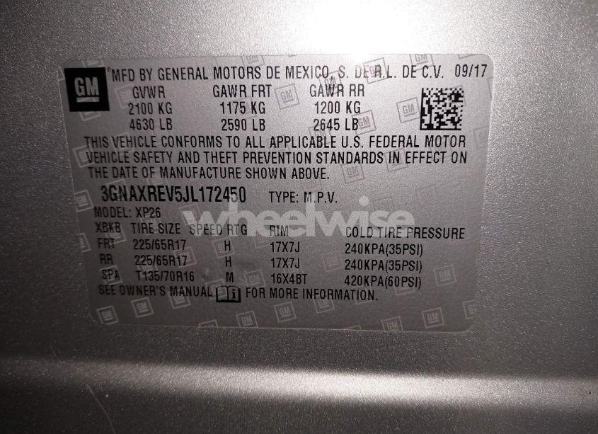 Photo 9 of 2018 Chevrolet Equinox LS (VIN 3GNAXREV5JL172450)