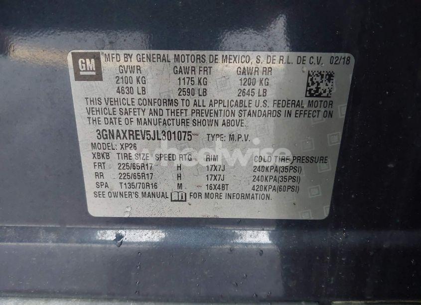 Photo 9 of 2018 Chevrolet Equinox LS (VIN 3GNAXREV5JL301075)