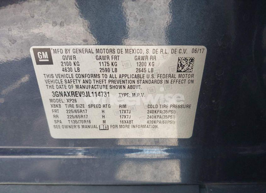 Photo 9 of 2018 Chevrolet Equinox LS (VIN 3GNAXREV9JL114731)