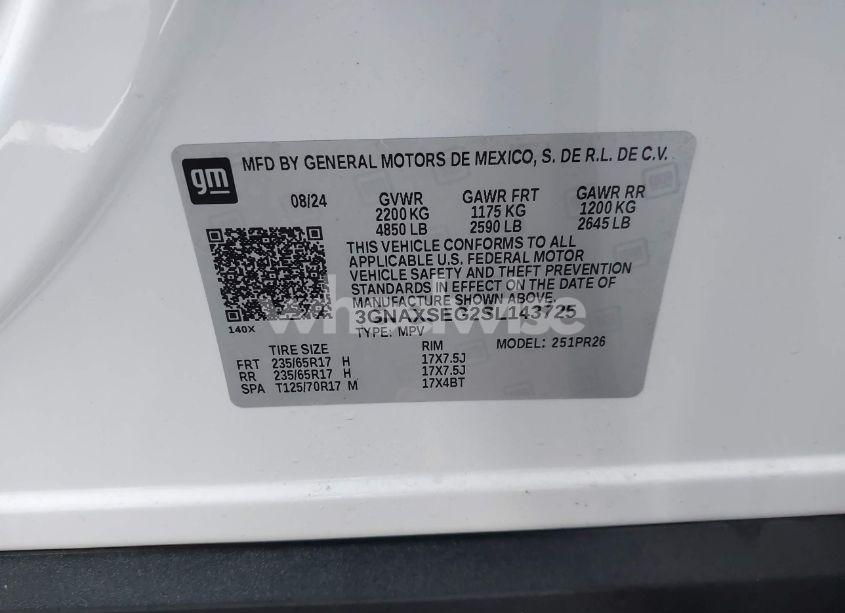 Photo 9 of 2025 Chevrolet Equinox AWD ACTIV (VIN 3GNAXSEG2SL143725)