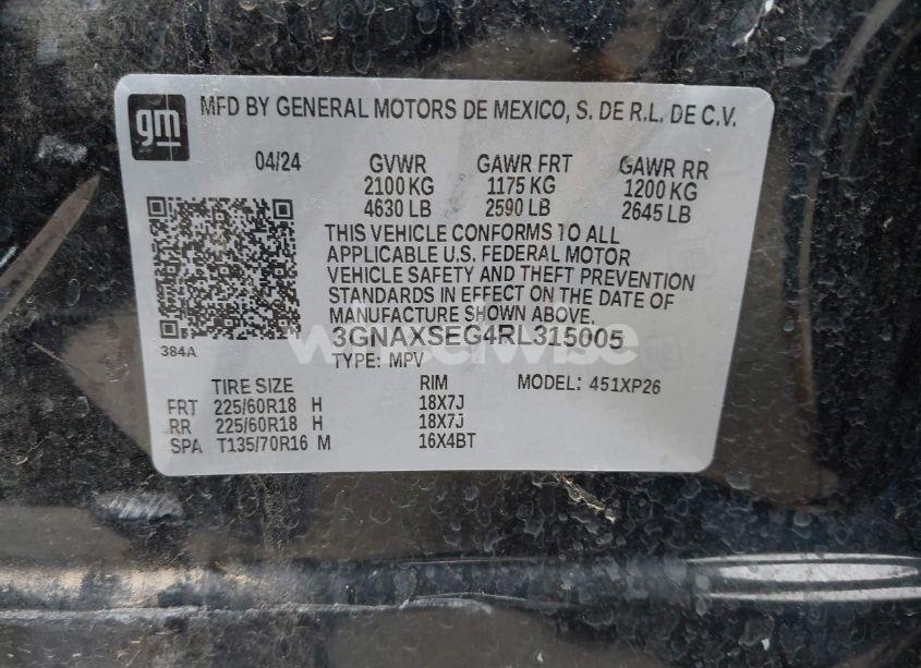 Photo 9 of 2024 Chevrolet Equinox AWD LS (VIN 3GNAXSEG4RL315005)