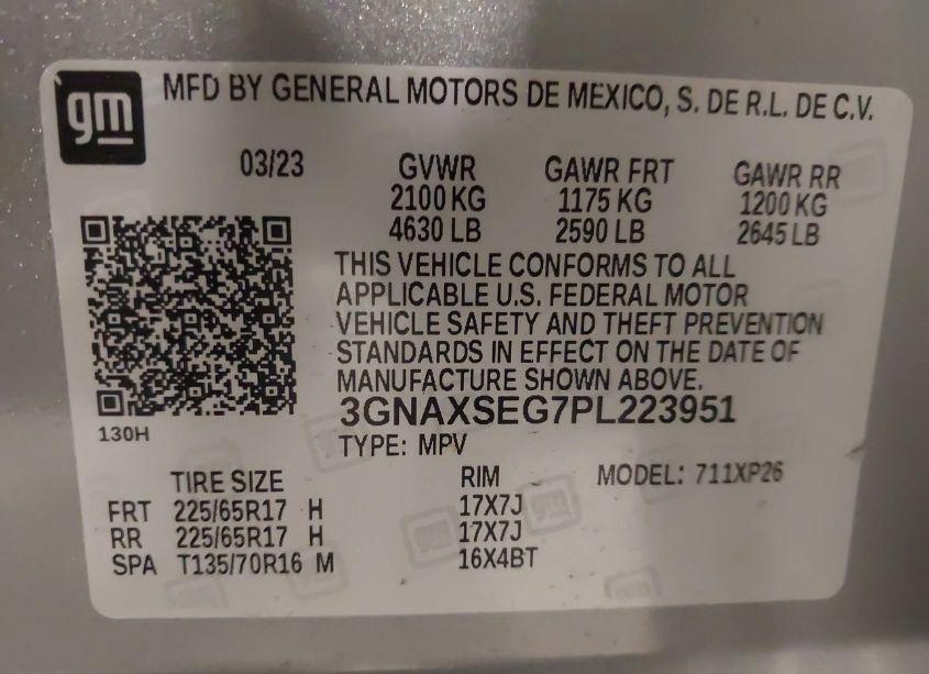 Photo 9 of 2023 Chevrolet Equinox AWD LS (VIN 3GNAXSEG7PL223951)