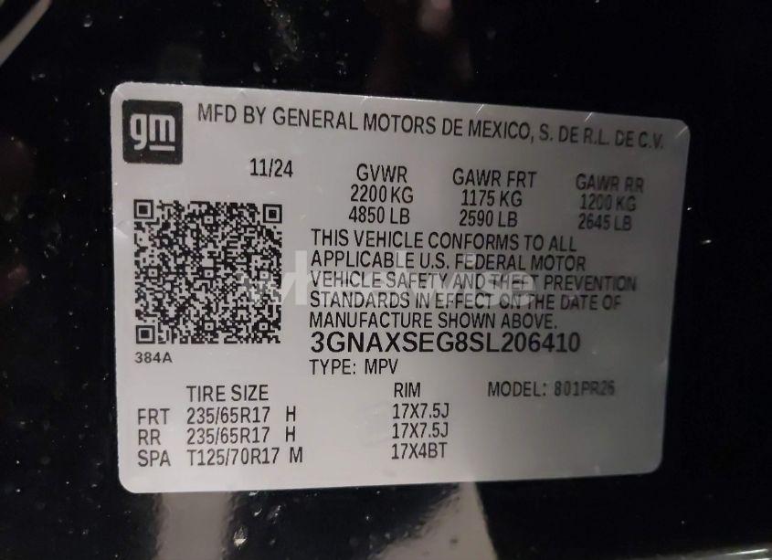 Photo 9 of 2025 Chevrolet Equinox AWD ACTIV (VIN 3GNAXSEG8SL206410)