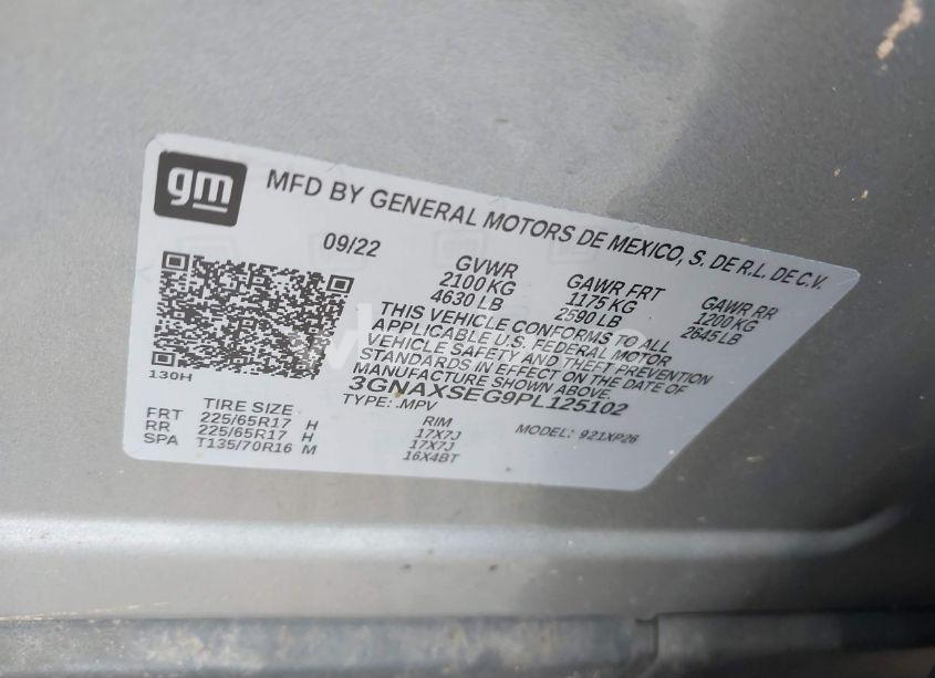 Photo 9 of 2023 Chevrolet Equinox AWD LS (VIN 3GNAXSEG9PL125102)