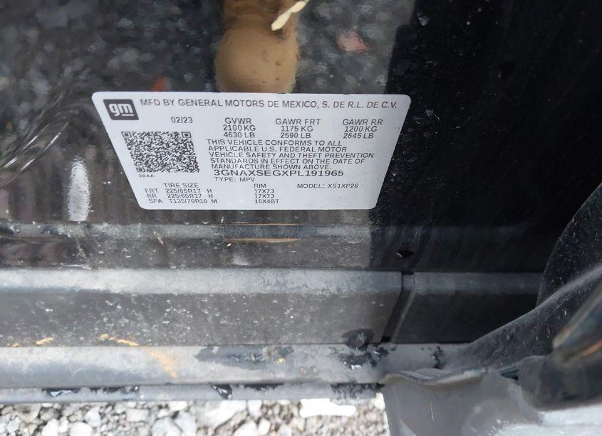 Photo 9 of 2023 Chevrolet Equinox AWD LS (VIN 3GNAXSEGXPL191965)