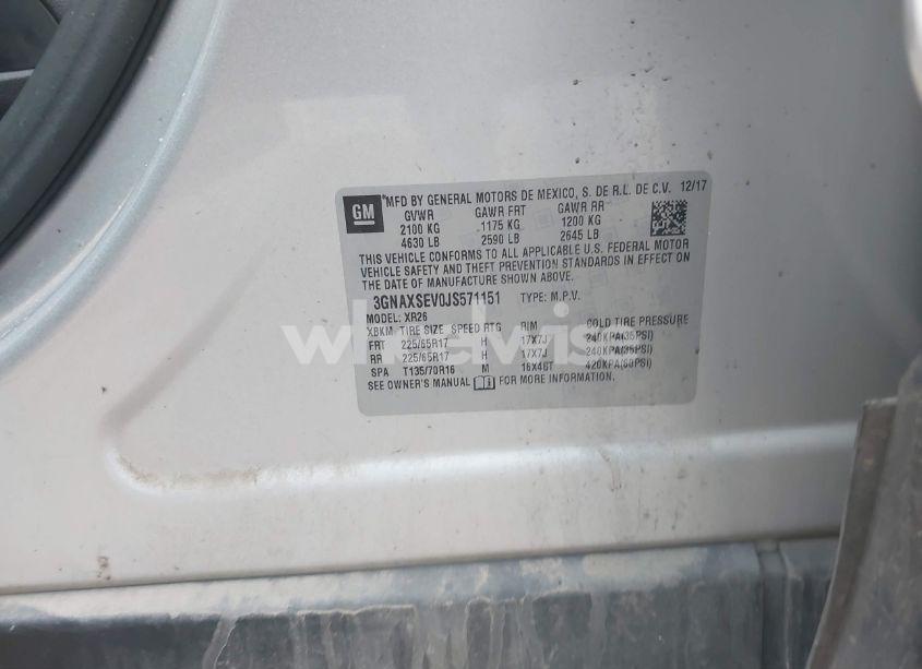 Photo 9 of 2018 Chevrolet Equinox LT (VIN 3GNAXSEV0JS571151)