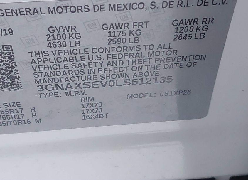 Photo 9 of 2020 Chevrolet Equinox AWD LS (VIN 3GNAXSEV0LS512135)