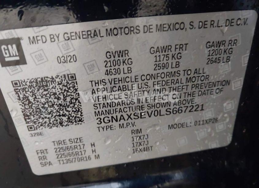 Photo 9 of 2020 Chevrolet Equinox AWD LS (VIN 3GNAXSEV0LS667221)