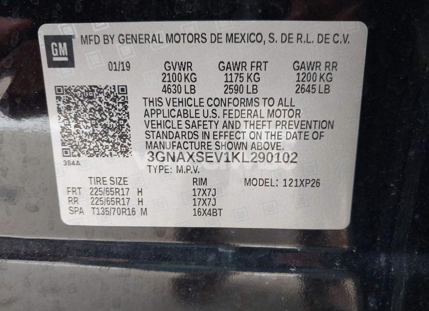 Photo 9 of 2019 Chevrolet Equinox LS (VIN 3GNAXSEV1KL290102)