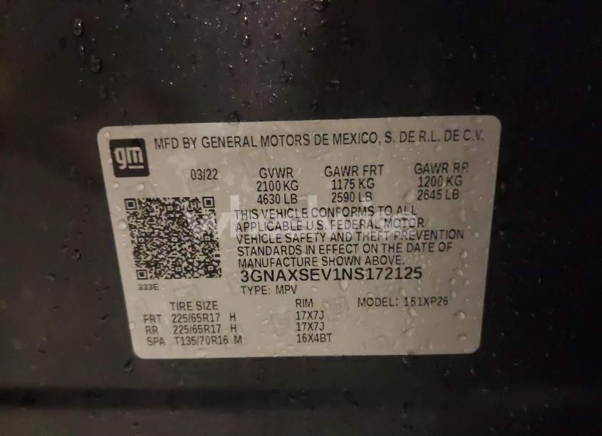 Photo 9 of 2022 Chevrolet Equinox AWD LS (VIN 3GNAXSEV1NS172125)