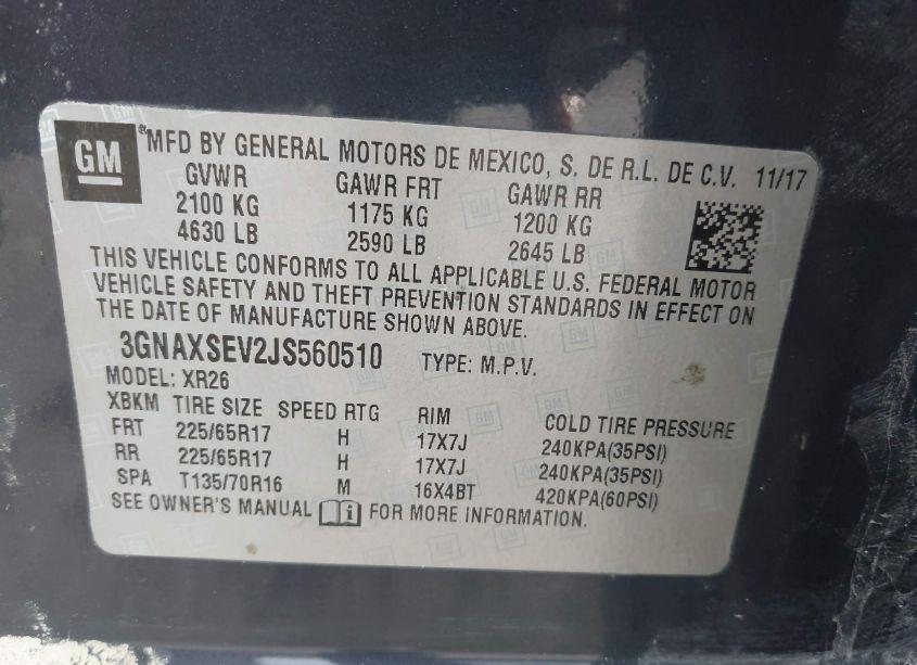 Photo 9 of 2018 Chevrolet Equinox LT (VIN 3GNAXSEV2JS560510)