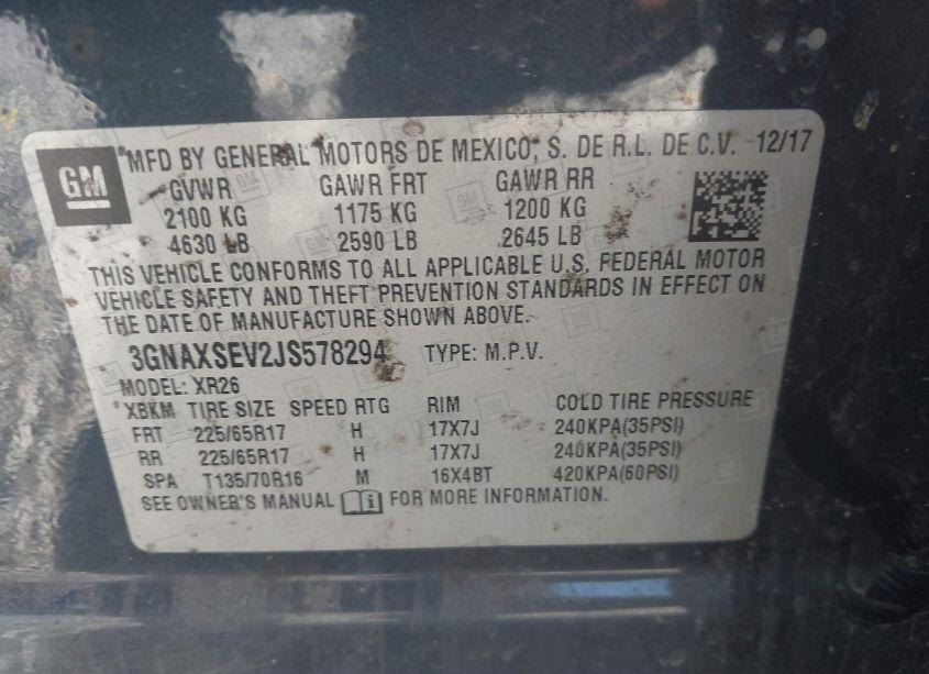 Photo 9 of 2018 Chevrolet Equinox LT (VIN 3GNAXSEV2JS578294)