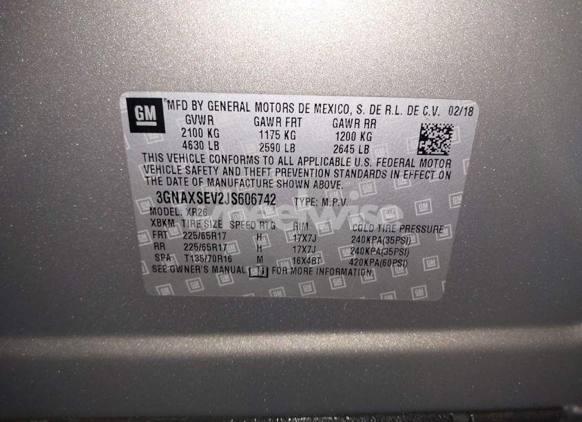 Photo 9 of 2018 Chevrolet Equinox LT (VIN 3GNAXSEV2JS606742)