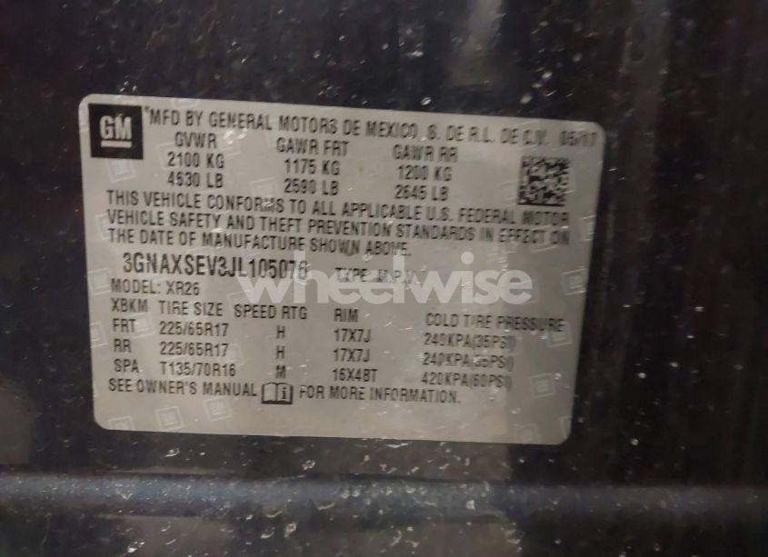 Photo 9 of 2018 Chevrolet Equinox LT (VIN 3GNAXSEV3JL105076)