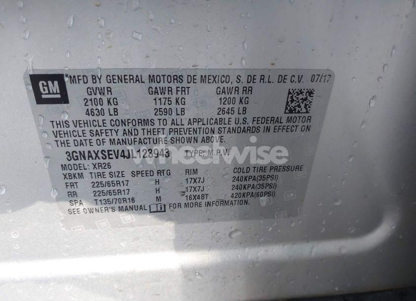 Photo 9 of 2018 Chevrolet Equinox LT (VIN 3GNAXSEV4JL123943)