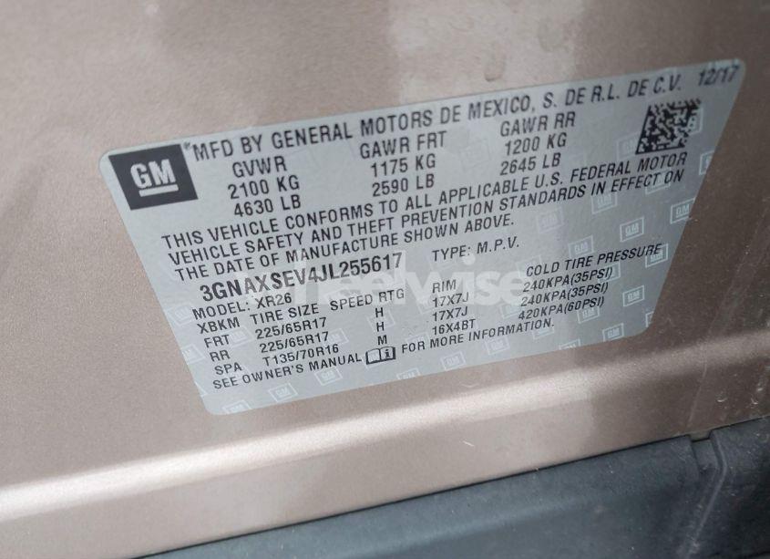 Photo 9 of 2018 Chevrolet Equinox LT (VIN 3GNAXSEV4JL255617)