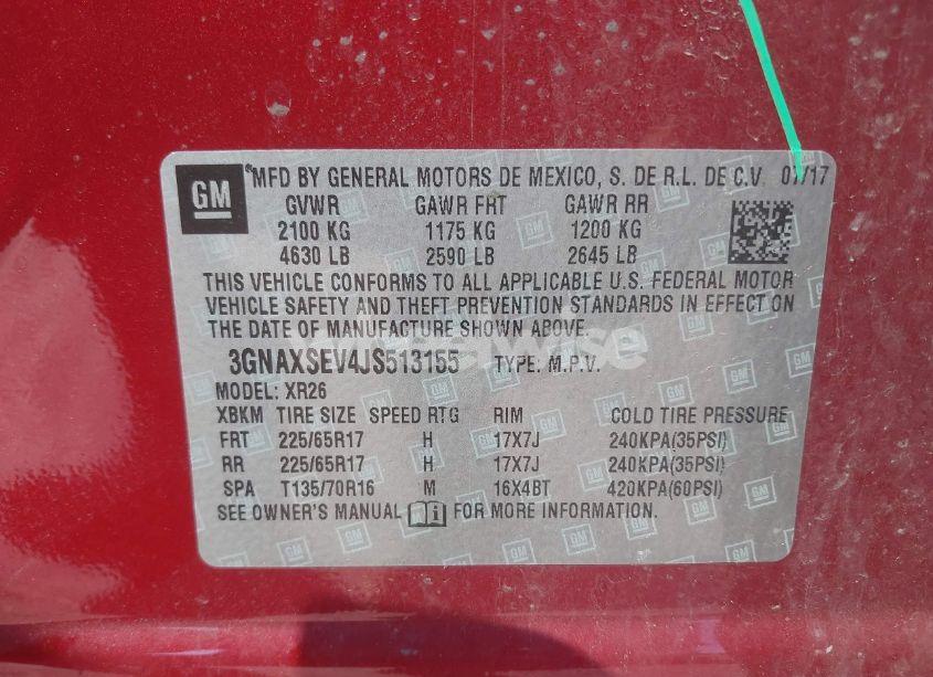 Photo 9 of 2018 Chevrolet Equinox LT (VIN 3GNAXSEV4JS513155)