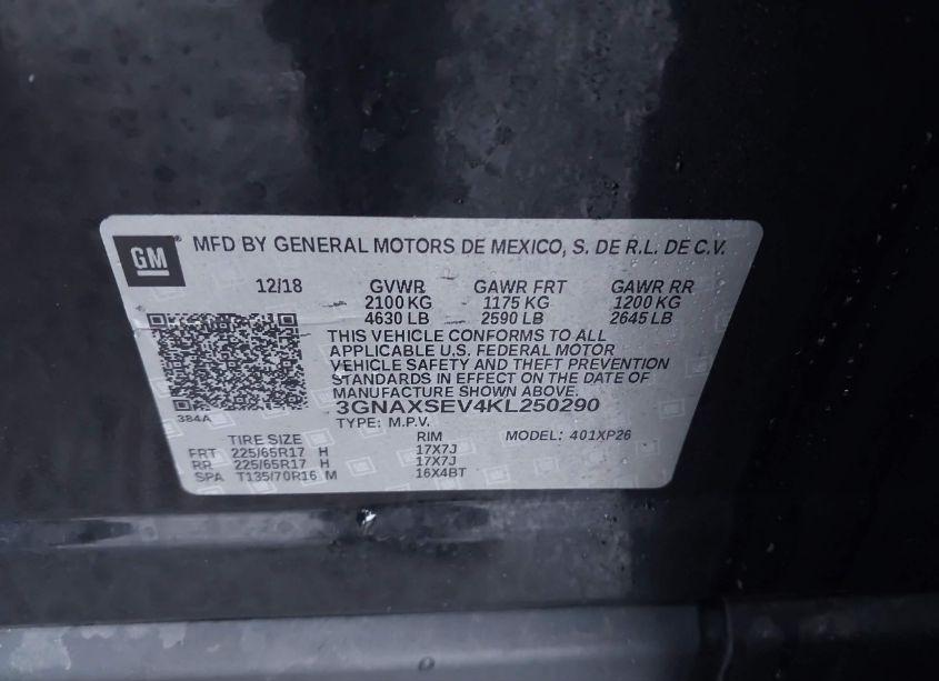 Photo 9 of 2019 Chevrolet Equinox LS (VIN 3GNAXSEV4KL250290)