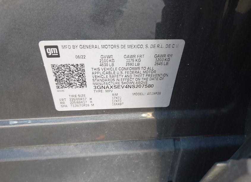 Photo 9 of 2022 Chevrolet Equinox AWD LS (VIN 3GNAXSEV4NS207580)