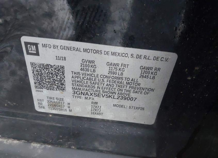 Photo 9 of 2019 Chevrolet Equinox LS (VIN 3GNAXSEV5KL239007)