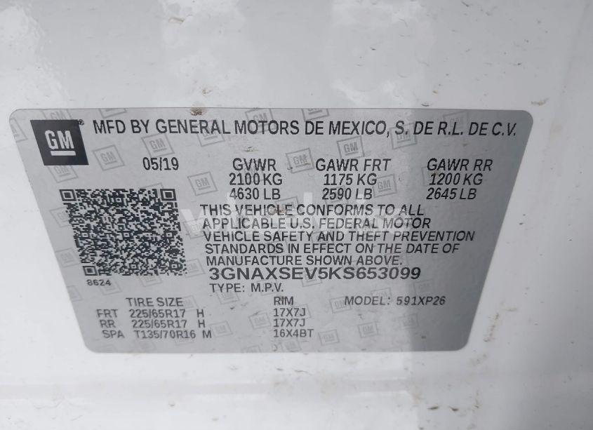 Photo 9 of 2019 Chevrolet Equinox LS (VIN 3GNAXSEV5KS653099)