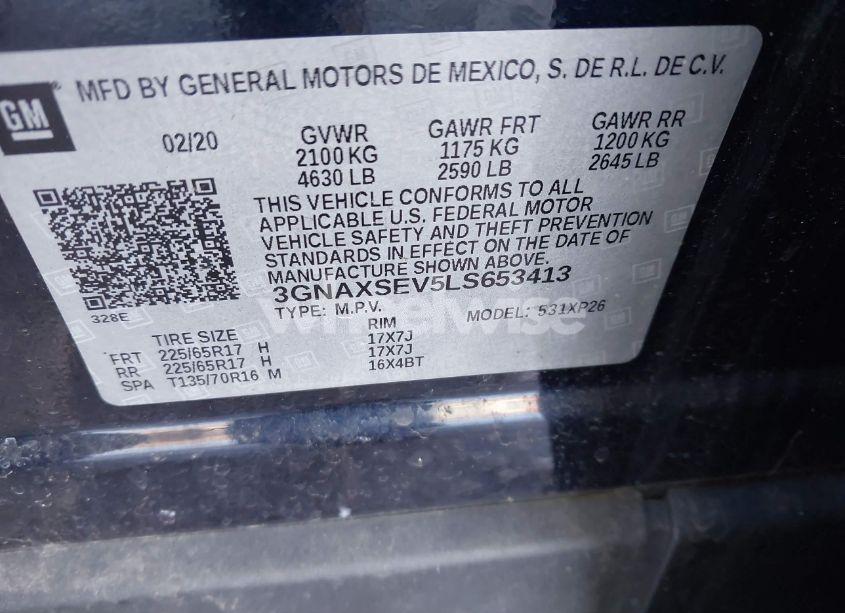 Photo 9 of 2020 Chevrolet Equinox AWD LS (VIN 3GNAXSEV5LS653413)
