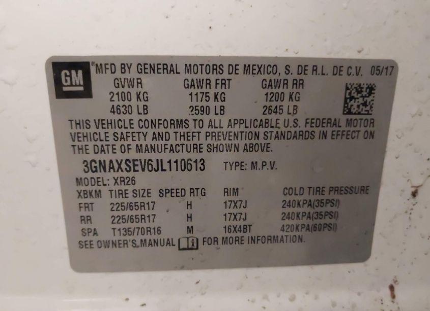 Photo 9 of 2018 Chevrolet Equinox LT (VIN 3GNAXSEV6JL110613)