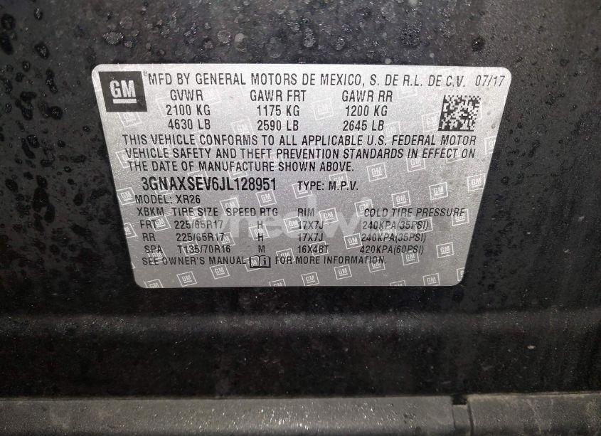 Photo 9 of 2018 Chevrolet Equinox LT (VIN 3GNAXSEV6JL128951)