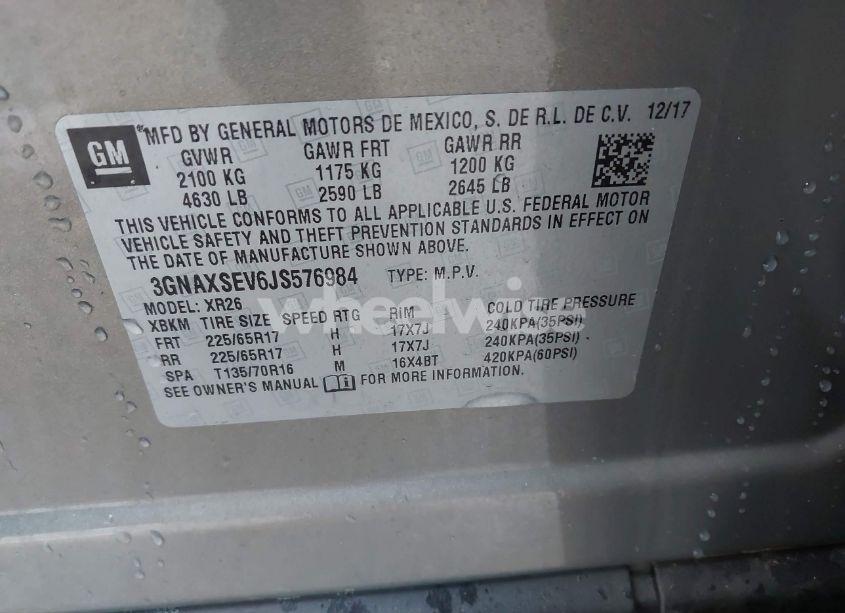 Photo 9 of 2018 Chevrolet Equinox LT (VIN 3GNAXSEV6JS576984)